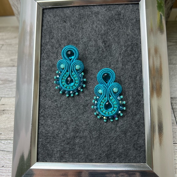 Elegant Art Deco-Inspired Soutache Earrings for Woman - Trendy Dangle Earrings - Picture 8 of 9